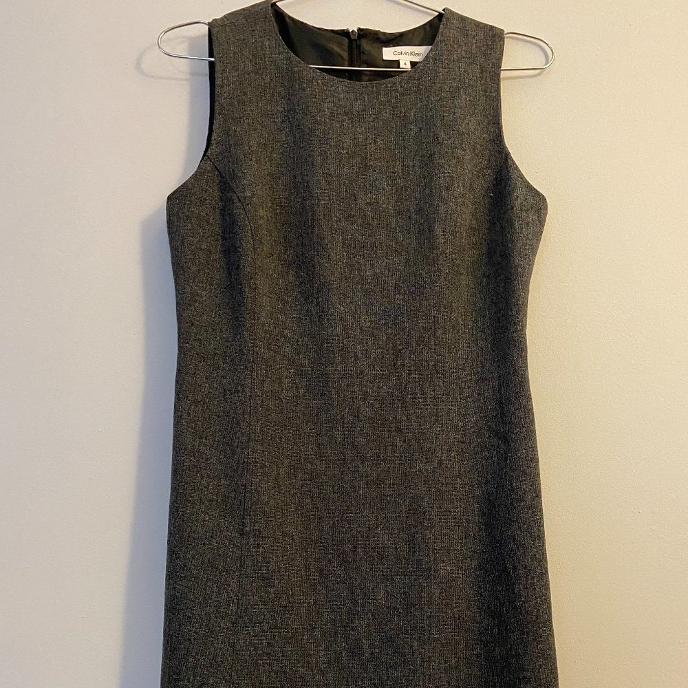 calvin klein gray dress, size 4, business casual + work appropriate